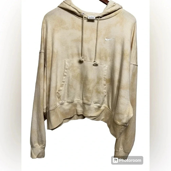 Nike Tie Dye Jersey Pullover Boxy Cropped Hoodie.     Size M - Picture 2 of 9